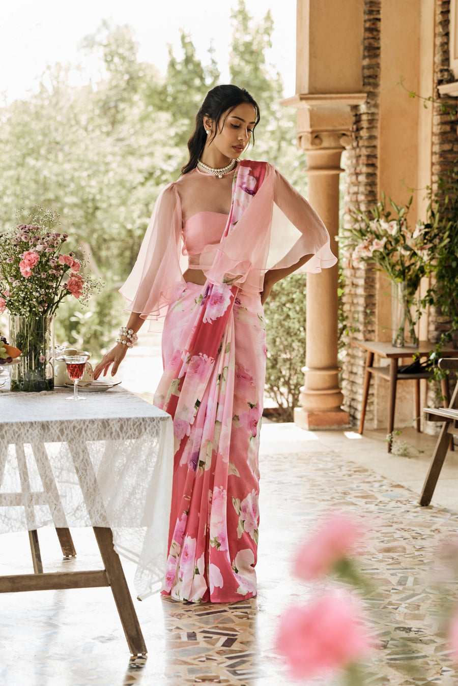 Alea Berry Pink Ombre Saree - Studio 113 Indian designer saree for women