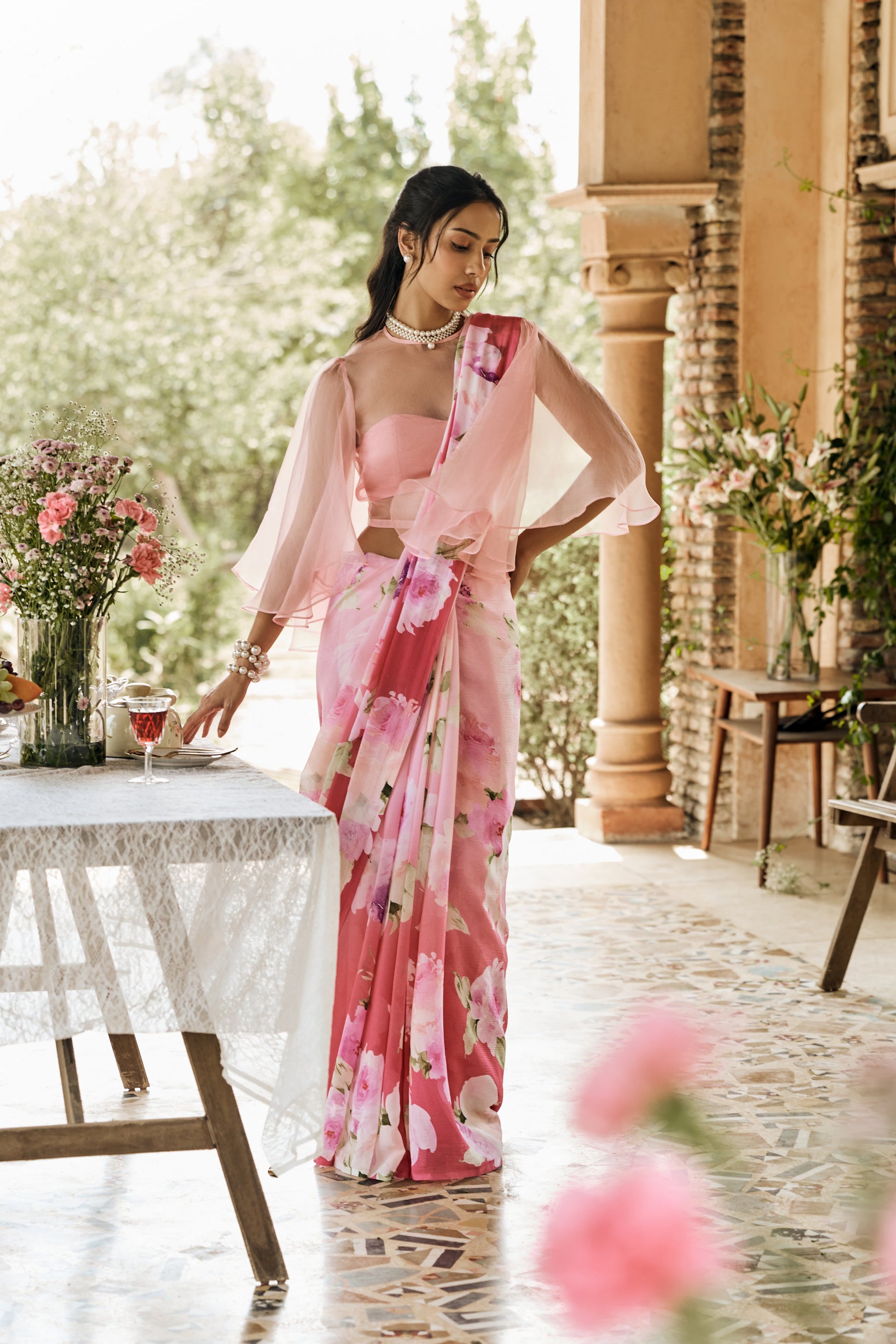 Alea Berry Pink Ombre Saree - Studio 113 Indian designer saree for women