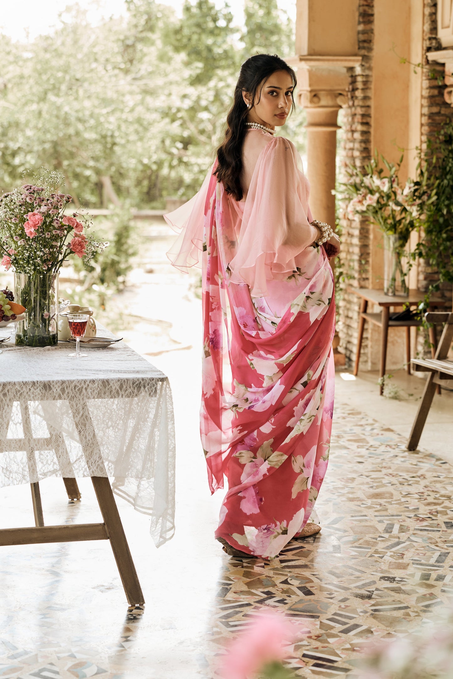 Alea Berry Pink Ombre Saree - Studio 113 Indian designer saree for women