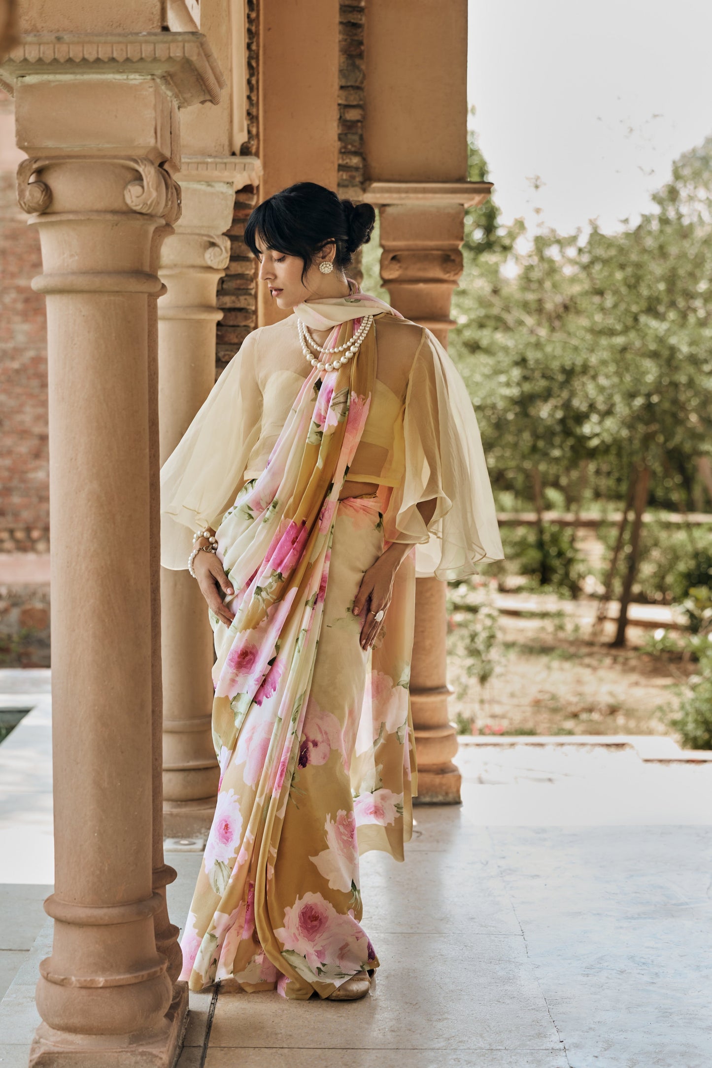 Alea Sand Ombre Yellow Saree - Studio 113 Indian designer saree for women