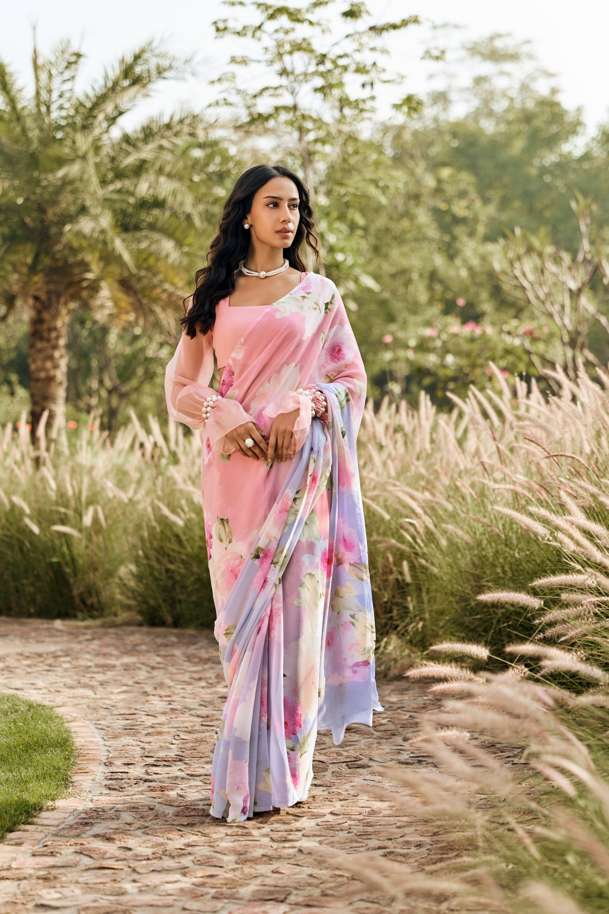 Alea Cotton Candy Ombre Saree - Studio 113 Indian designer saree for women