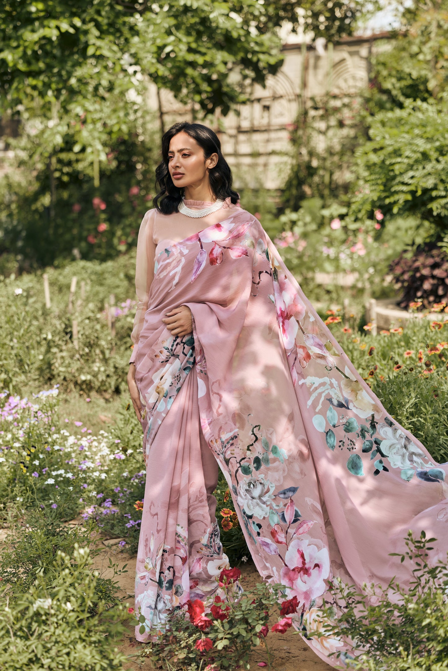 Julie Old Rose Saree - Studio 113 Indian designer saree for women