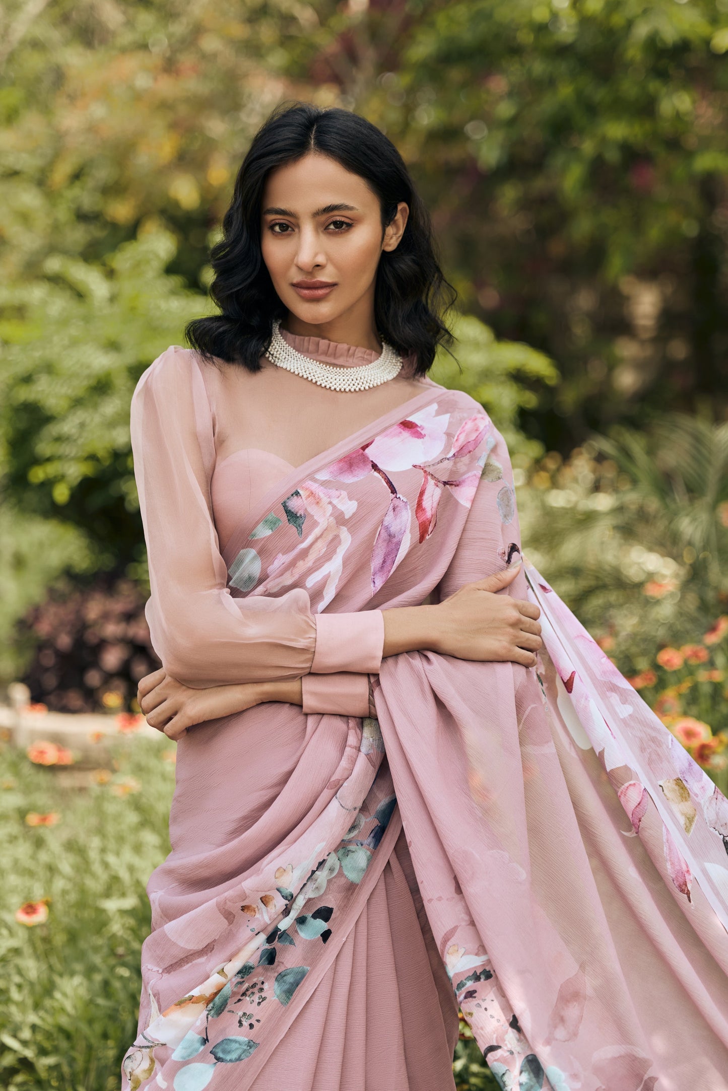 Julie Old Rose Saree - Studio 113 Indian designer saree for women