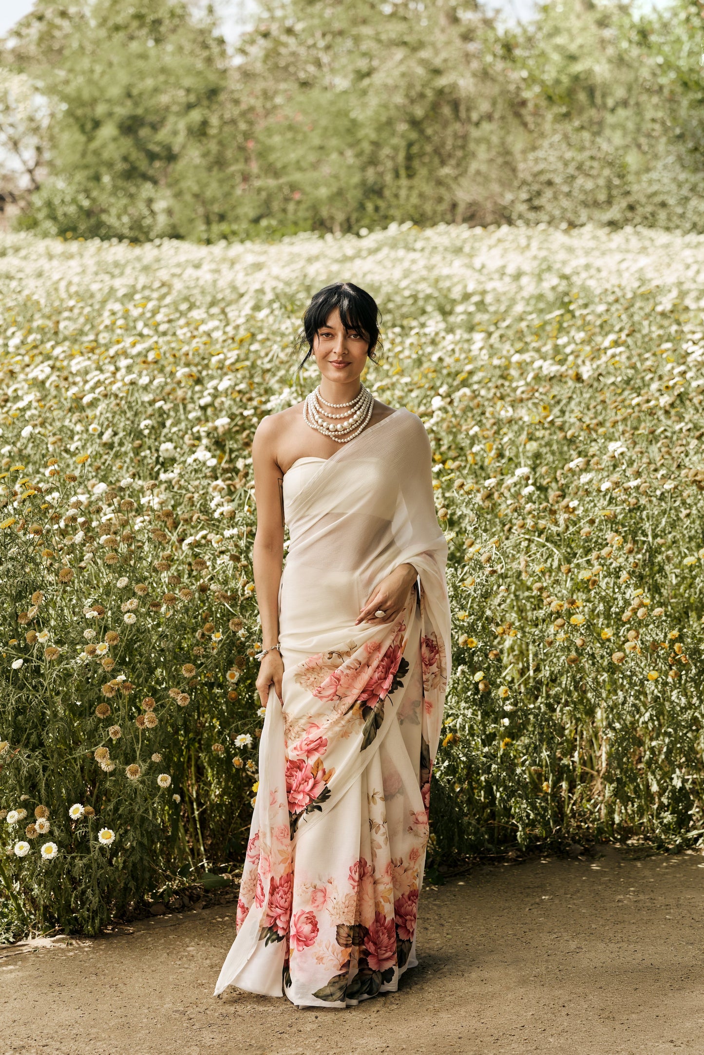 Sarah White Saree - Studio 113 Indian designer saree for women