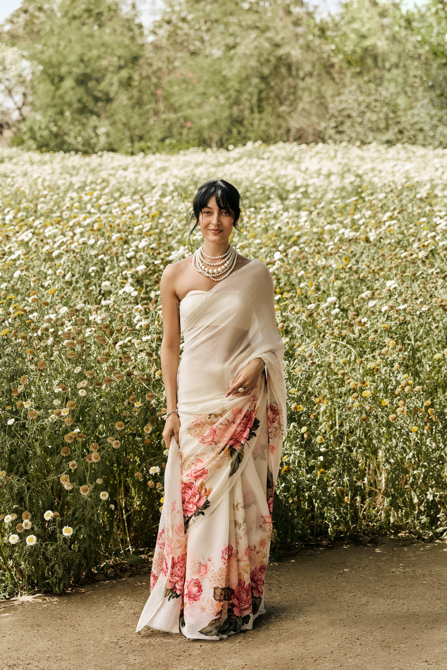Sarah White Saree - Studio 113 Indian designer saree for women