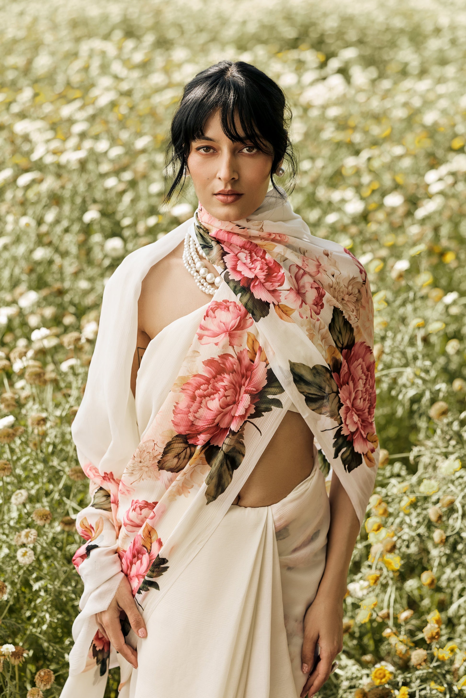 Sarah White Saree - Studio 113 Indian designer saree for women