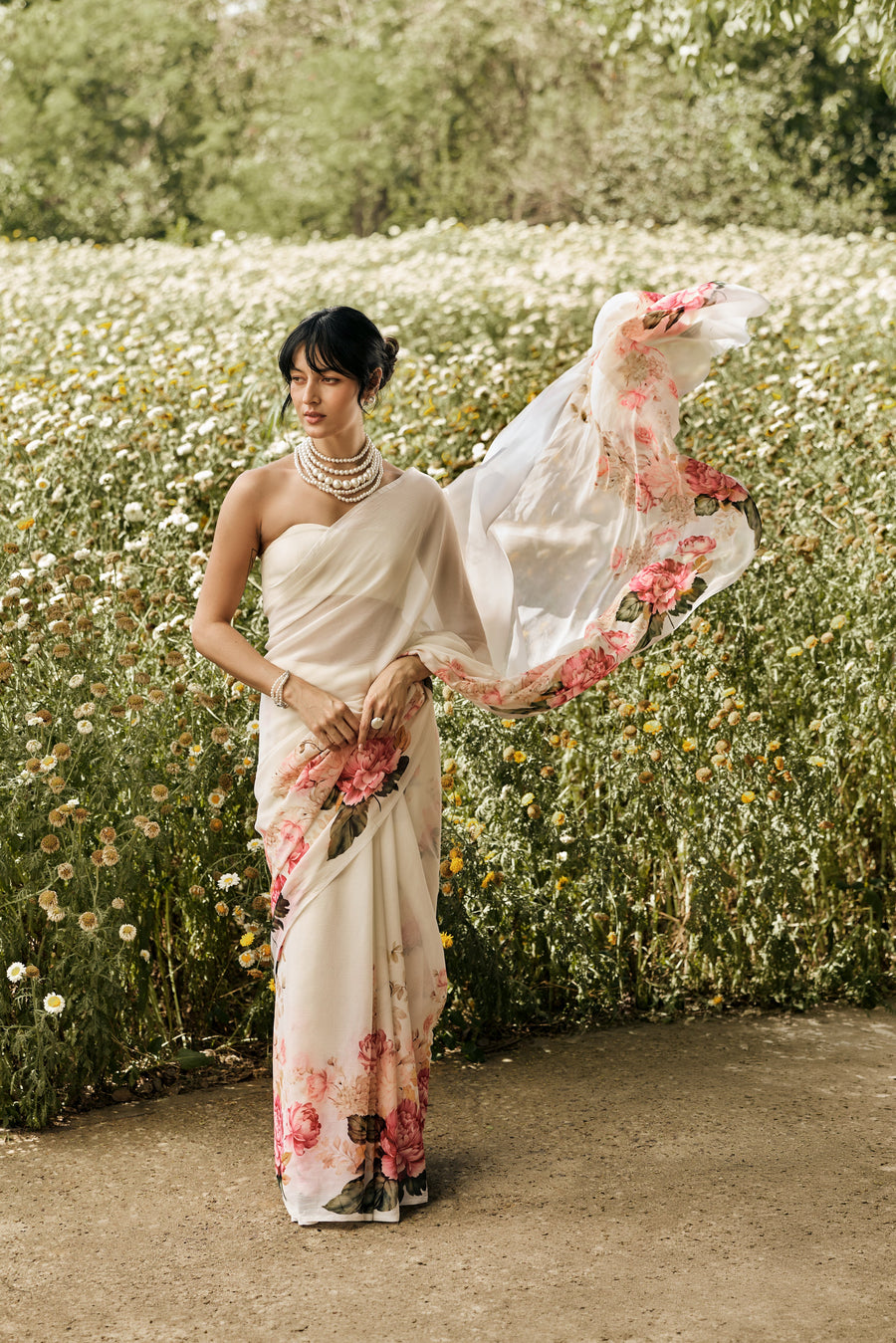 Sarah White Saree - Studio 113 Indian designer saree for women