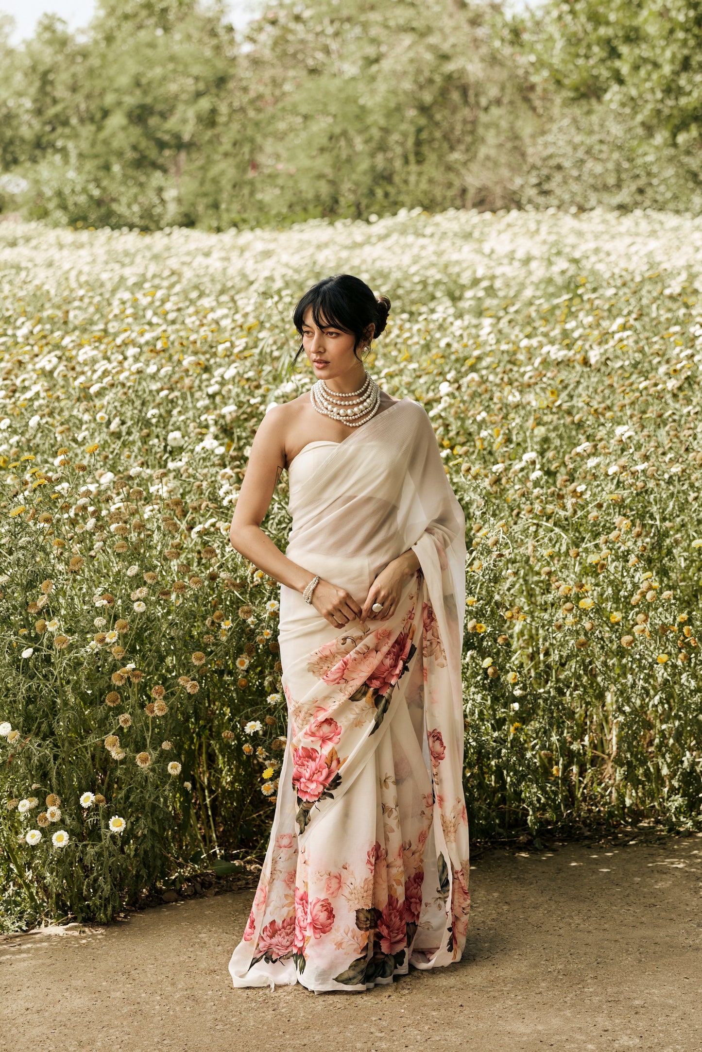 Sarah White Saree - Studio 113 Indian designer saree for women