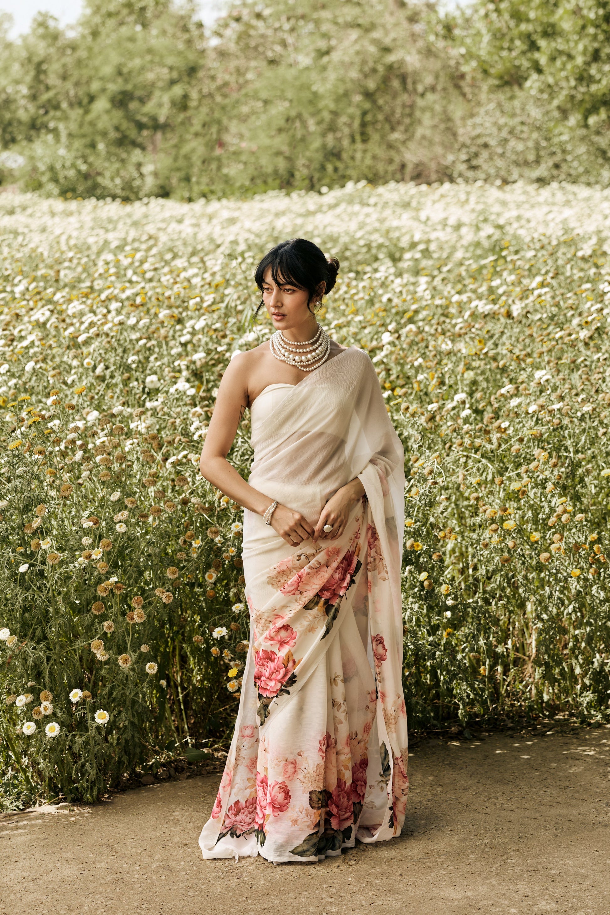 Sarah White Saree - Studio 113 Indian designer saree for women