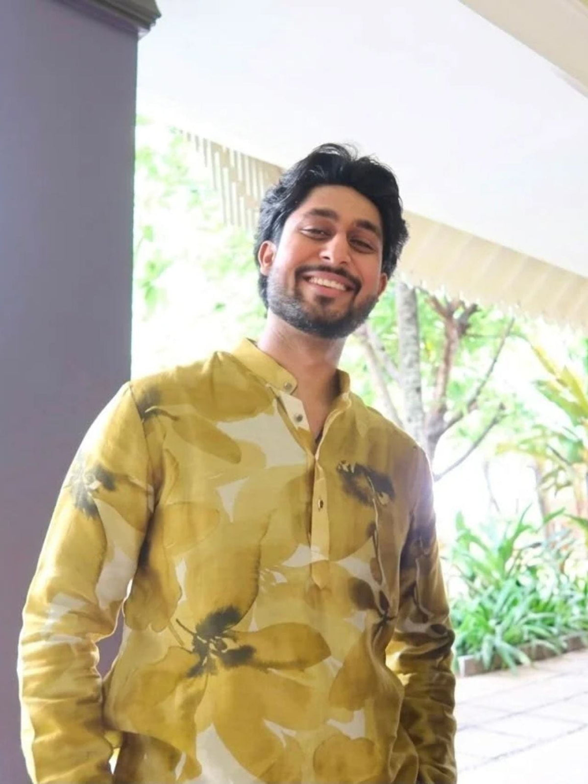 Aryan Gourisaria in Studio 113 Floral Print Lara Kurta in Lime