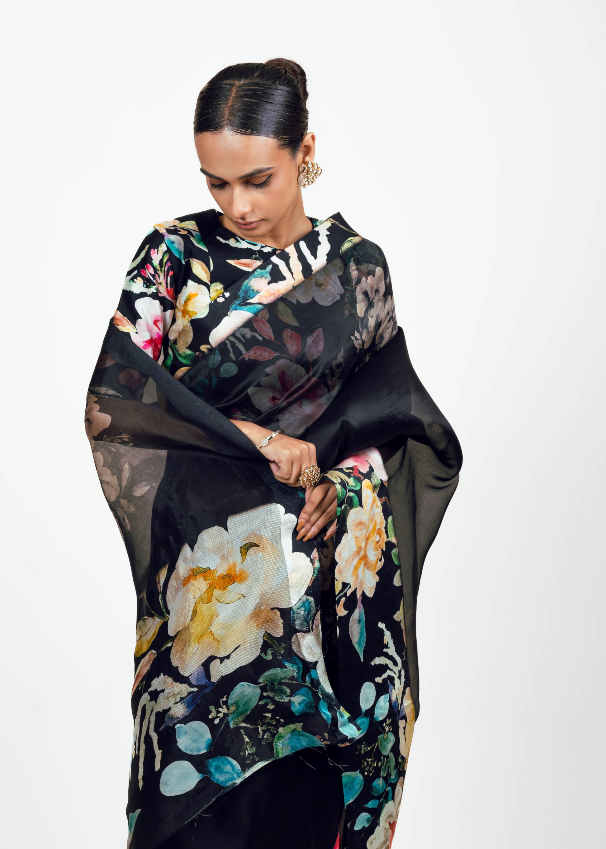 Julie Black Organza Saree - Studio 113 Indian designer saree for women