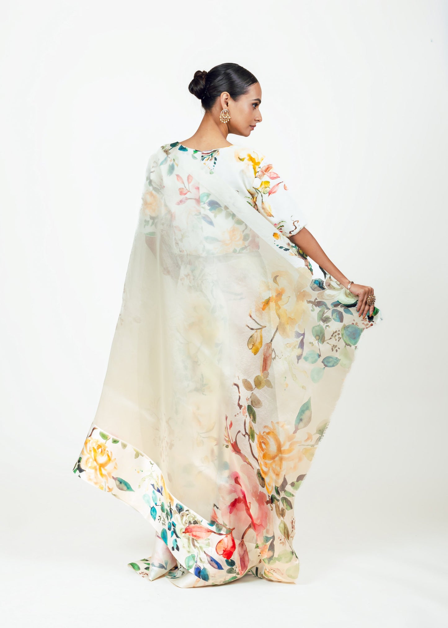 Julie White Organza Saree - Studio 113 Indian designer saree for women