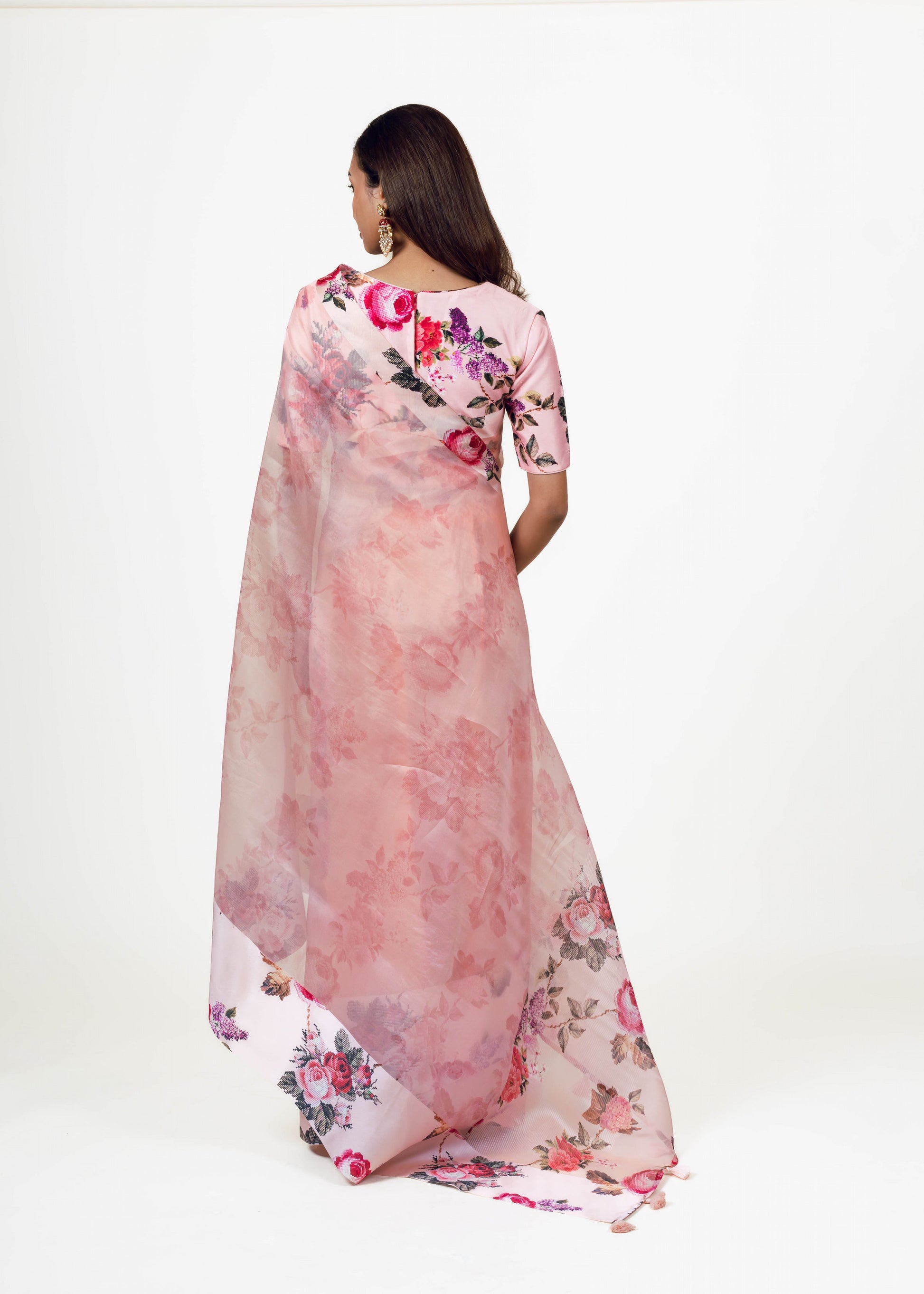 Nila pink Organza Saree - Studio 113 Indian designer saree for women