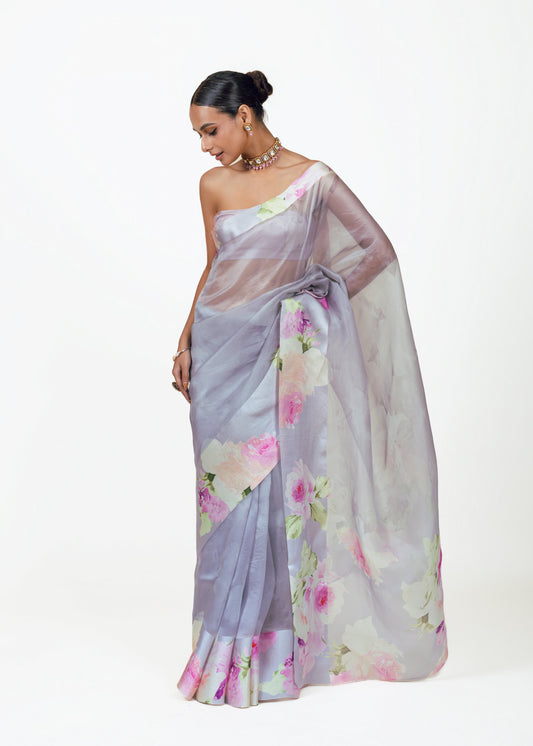 Alea Lavender Organza Saree - Studio 113 Indian designer saree for women