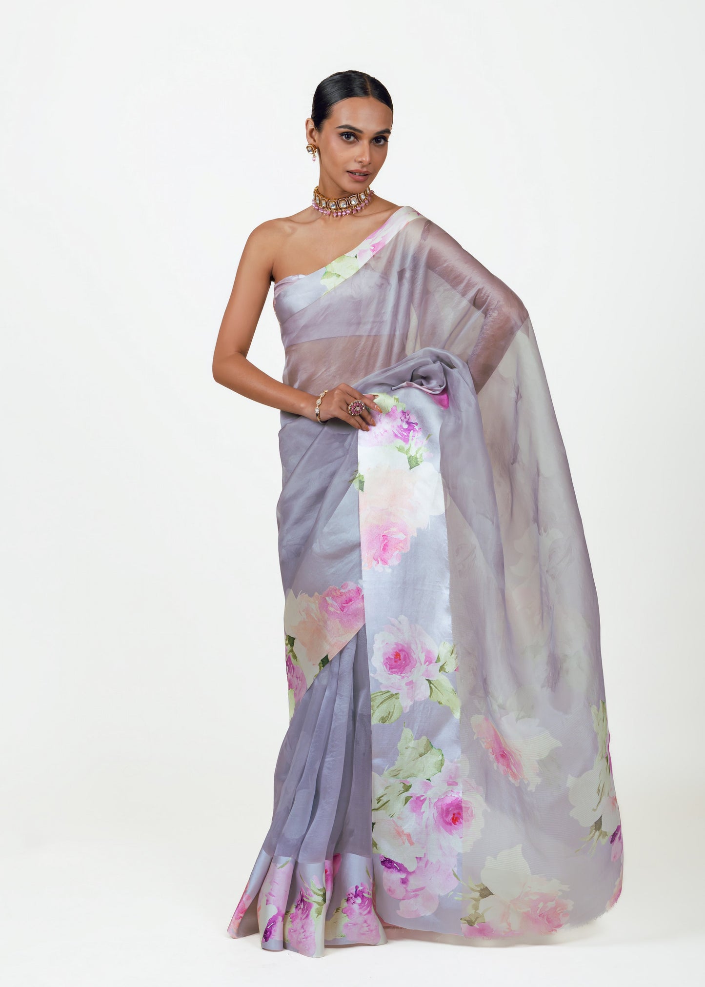 Alea Lavender Organza Saree - Studio 113 Indian designer saree for women