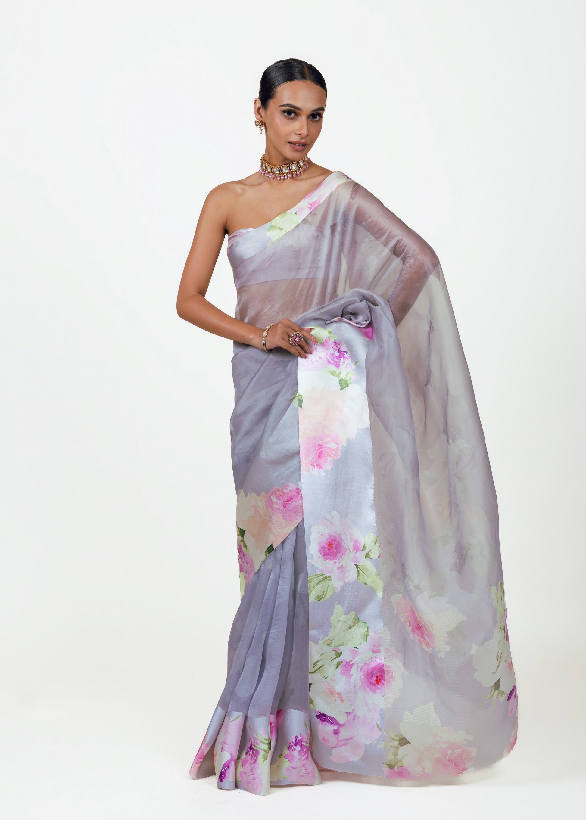 Alea Lavender Organza Saree - Studio 113 Indian designer saree for women