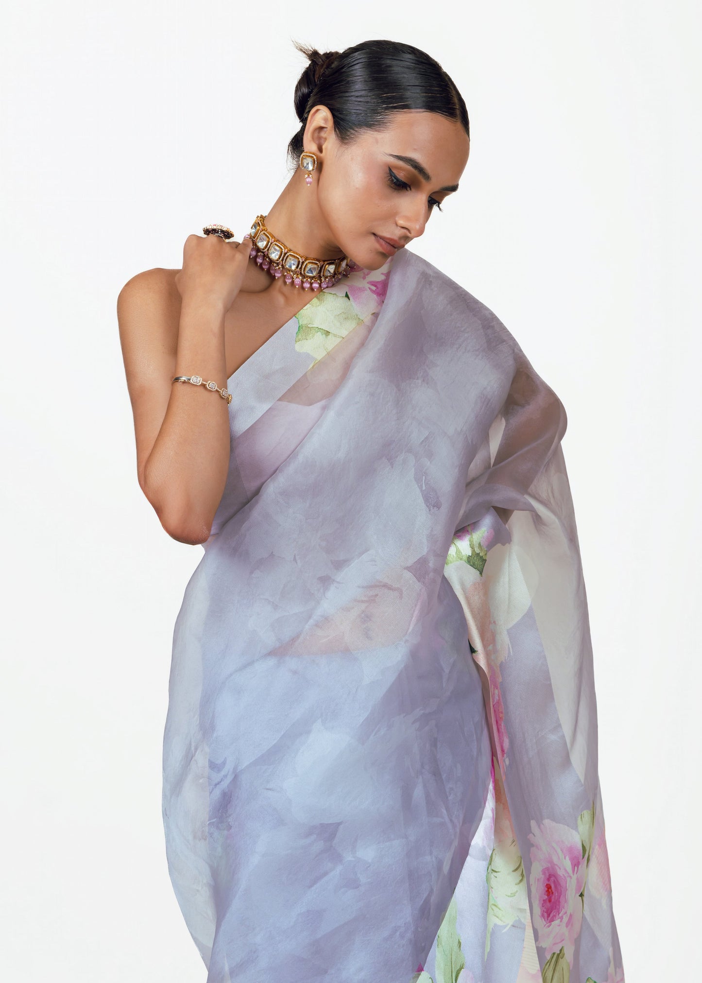Alea Lavender Organza Saree - Studio 113 Indian designer saree for women