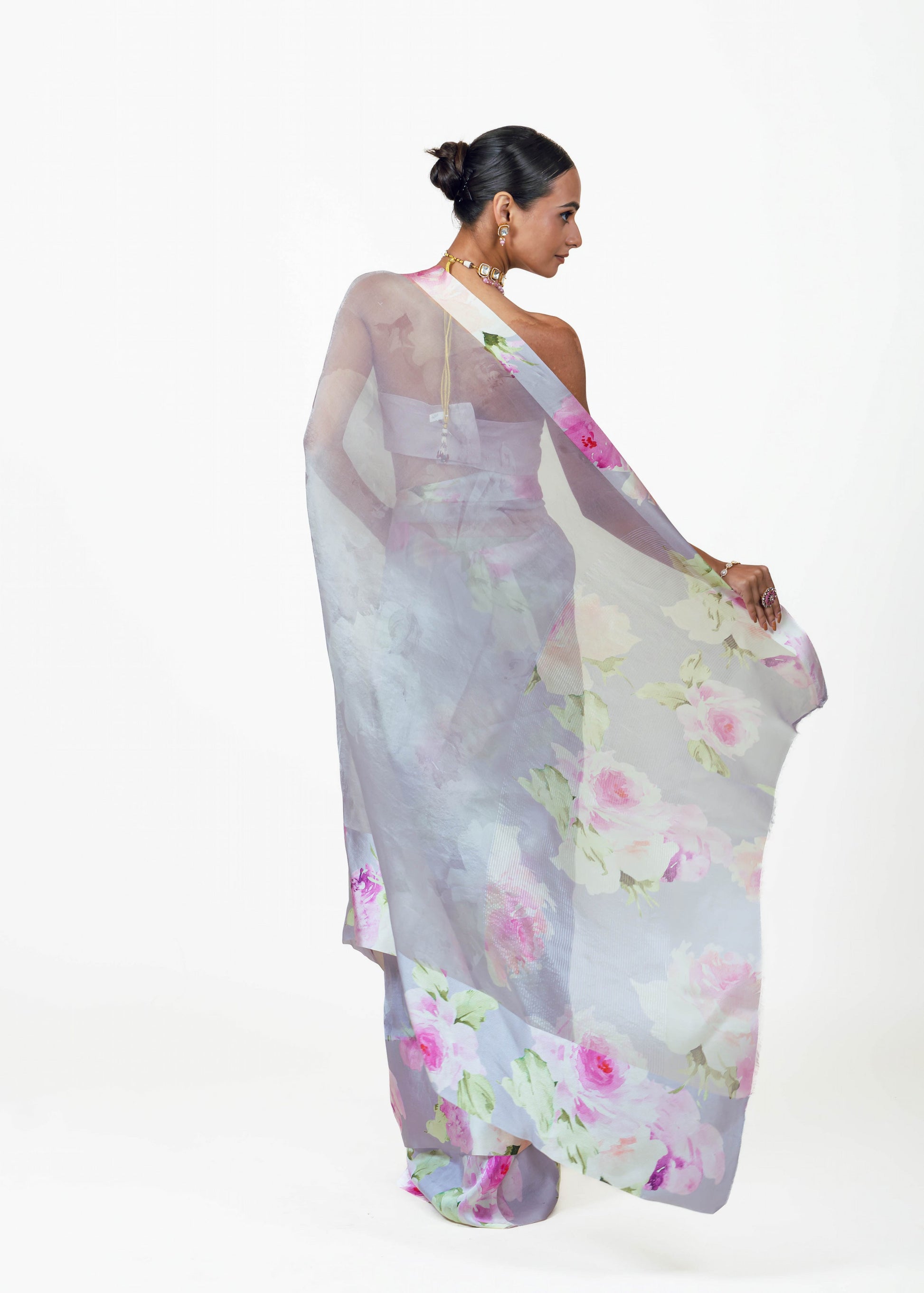 Alea Lavender Organza Saree - Studio 113 Indian designer saree for women