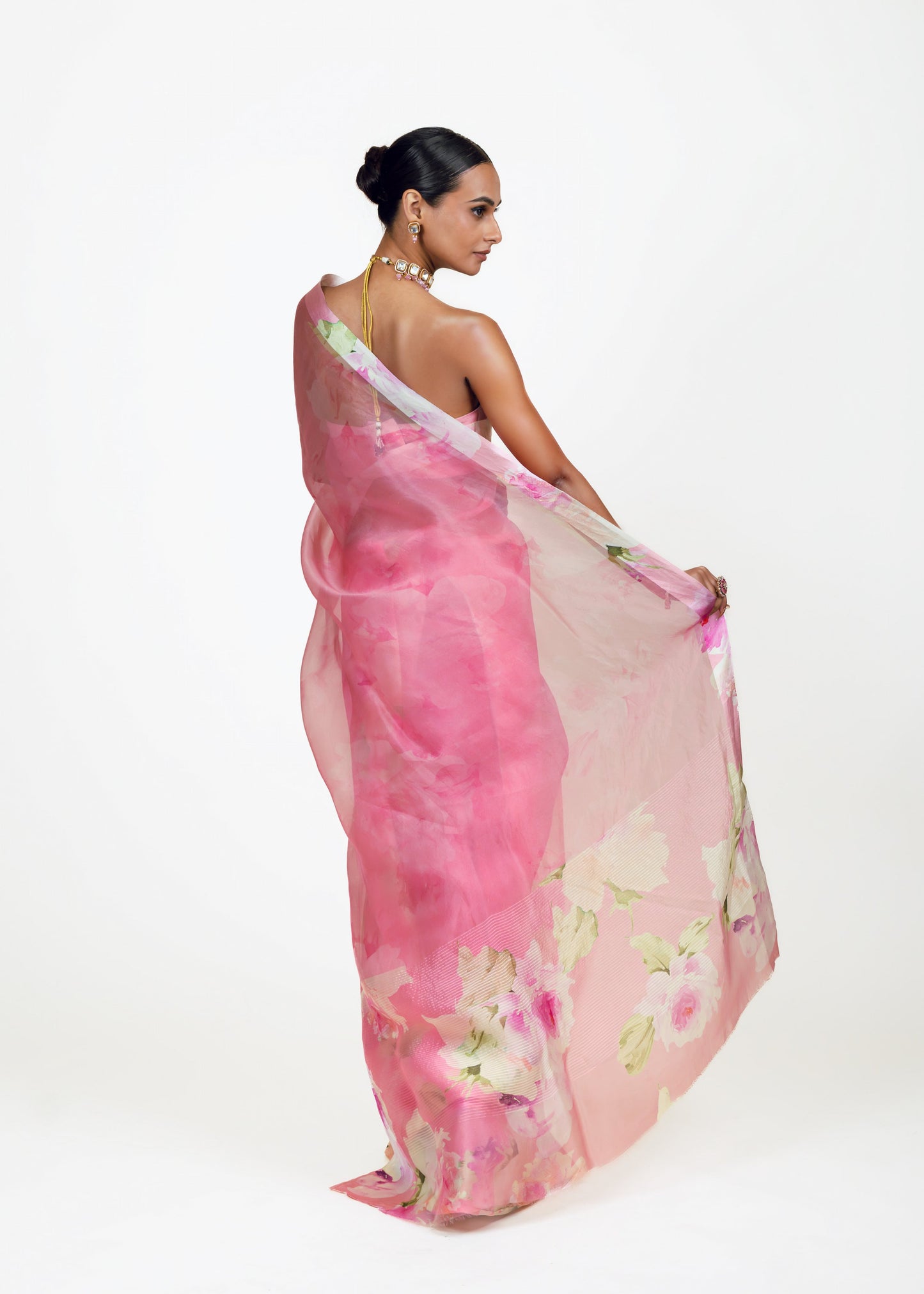Alea Pink Organza Saree - Studio 113 Indian designer saree for women